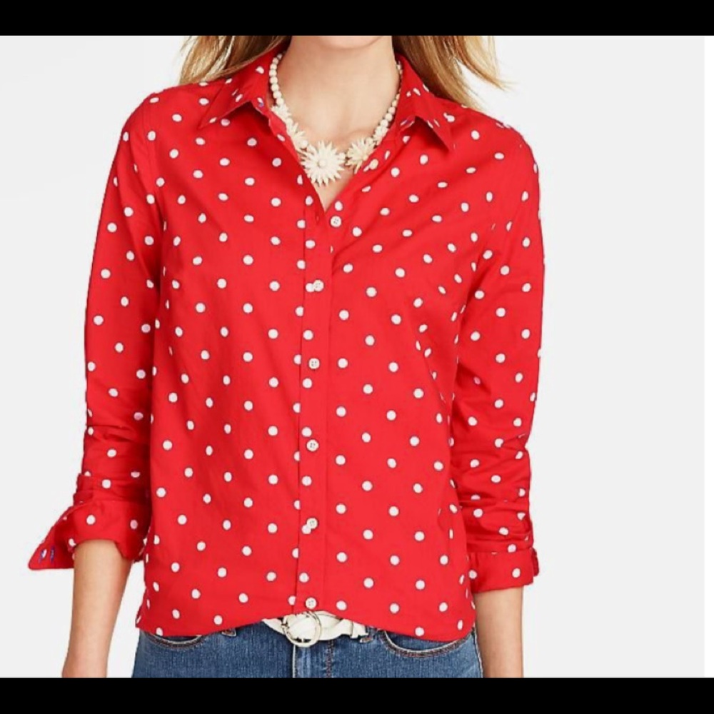 Talbots Polka Dot Button Up-Size M
